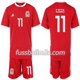 Fußballtrikots Wales Giggi 11 Kinder Heim Trikotsatz 2018-2019